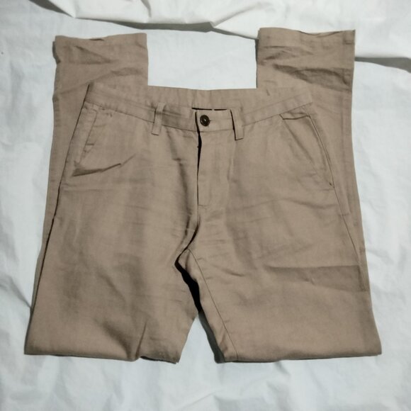 Armani Exchange Chino Pants Mens 30x31 Tan Cotton LIN Straight Fit - Picture 1 of 8